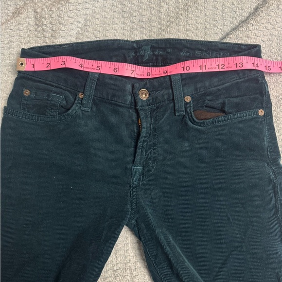7 For All Mankind Teal Skinny Corduroy Jeans - Women’s 27 - Picture 4 of 9